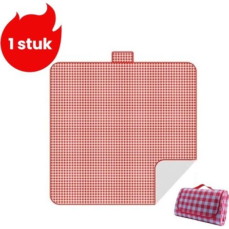 Tapis de pique-nique pliable pour l'extérieur, imperméable, résistant à l'humidité et à la saleté, idéal pour les sorties printanières, facile à transporter, rouge. (1/5)