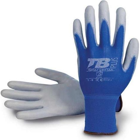 TOMAS BODERO GUANTES guante nylon azul 500az uretan-9 , guante nylon azul 500az uretan-9
