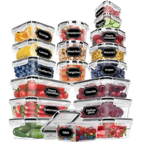 36-teiliges Frischhaltedosen Set, luftdicht, BPA-frei, stapelbar, verschiedene Größen (1/5)