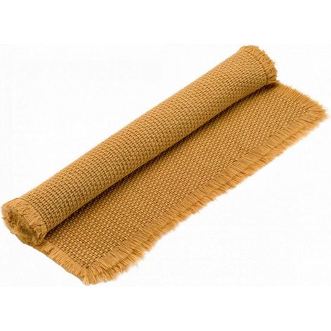 Tapis de Bain Uni Bronze 54 x 64 cm - Tapis de Douche en Coton avec Franges - PANGIVO (1/2)