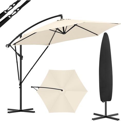 Parasol de jardin à manivelle – Protection UV, inclinable et étanche, parasol de plage avec housse de transport pour balcon, patio et extérieur (1/5)