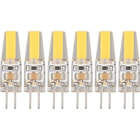 6-pack 6W 500LM G4 COB LED bulb, silica gel, energy-saving bulb for ceiling, wall, and table lights, 220V, warm white (1/5)