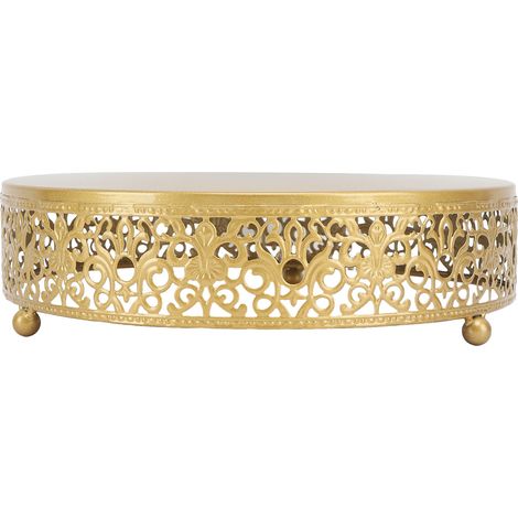 Socle à gâteau rond en métal pour dessert, mariage, anniversaire et fêtes (1/5)