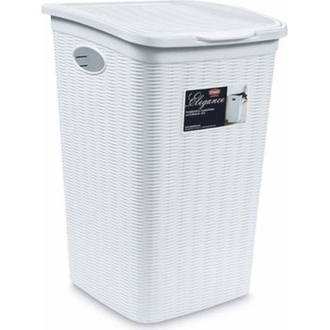 Cesta Portabiancheria Bucato contenitore elegance 36 litri bianco (1/2)