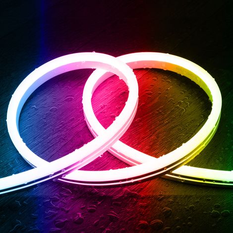 Tira LED Neón Regulable 220V RGB SFLEX8 9W/m Corte 100cm IP65 a Medida Mando IR 1 m (1/4)