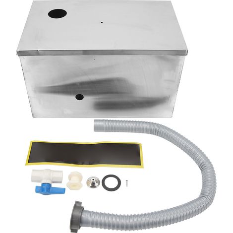 Piège à graisse en acier inoxydable, filtration en 3 étapes, intercepteur de déchets grande capacité pour cuisines et restaurants. (1/5)
