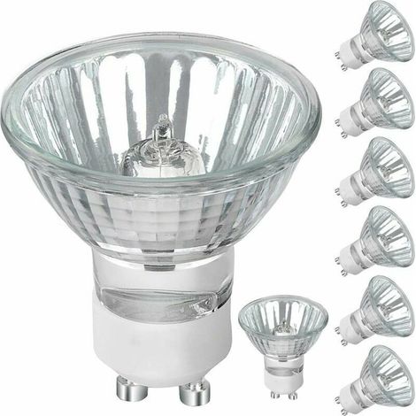 Ampoule halogène GU10, ampoule gu10 à intensité variable 50W 230V, 500lm blanc chaud 2700K, pour éclairage d'armoire, éclairage d'affichage (8 pièces)