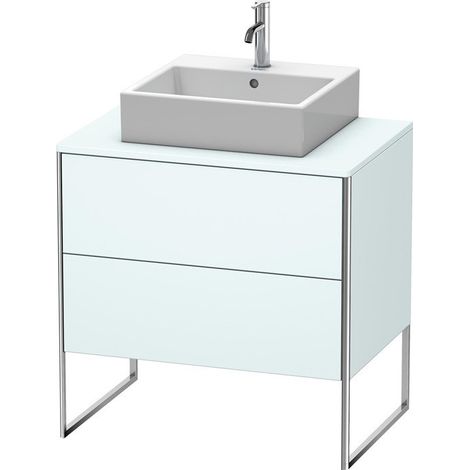 Mueble de baño Duravit XSquare de 80,0 x 54,8 cm, 2 cajones, Color (frente/cuerpo): Azul claro mate - XS492000909