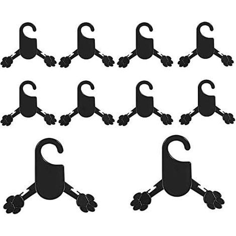 Pet Clothes Hangers Pink and White Plastic Dog Clothes Hangers, 10 Pack (S, Black) (1/5)