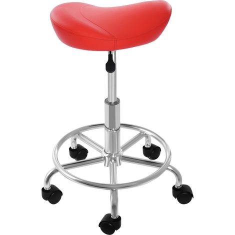Tabouret de selle à levage, design ergonomique, rotation à 360°, Rouge (1/2)