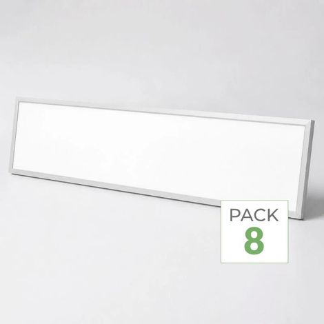 Pack de 8 - Panneau LED Backlit CCT 120x30cm 28W UGR19 140lm/W Cadre Blanc - 3000K/4000K/6000K - SILUMEN (1/3)