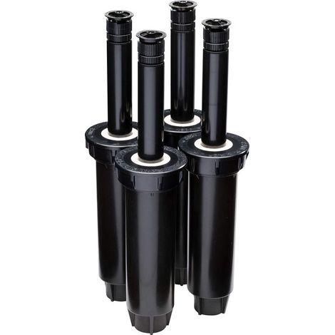 Lot de 4 arroseurs escamotables Professionnels, Motif réglable de 0 ° à 180 °, Distance de pulvérisation de 5.5 à 8 m, Hauteur de 10,2 cm