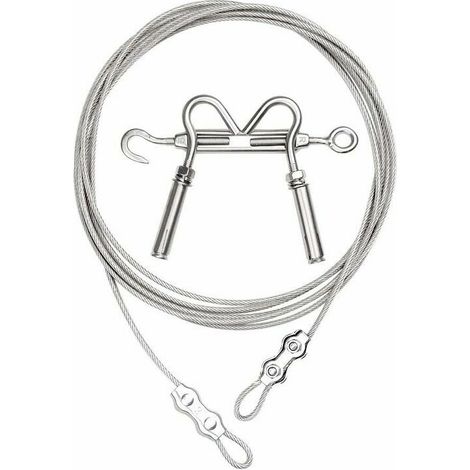 Étendoir à linge pour usage intérieur et extérieur avec système de serrage de câble en acier inoxydable,6m (1/5)