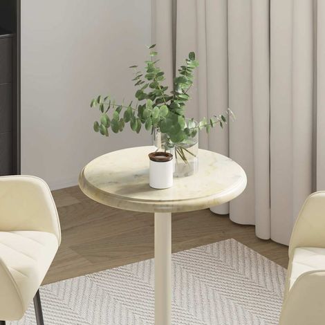 Plateau de table Design Moderne, Dessus de table de salle à manger, Crème Ø40x2,5 cm Marbre OIB5208E (1/3)