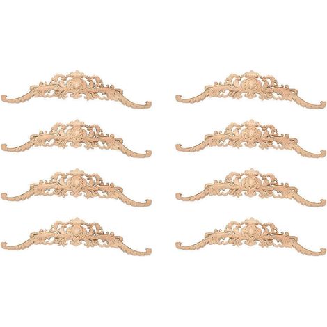 8 ornements d'angle en bois sur le thème des plantes pour décorer cadres photo, armoires, portes de cheminée et meubles - Figurines en bois (JG) (1/5)