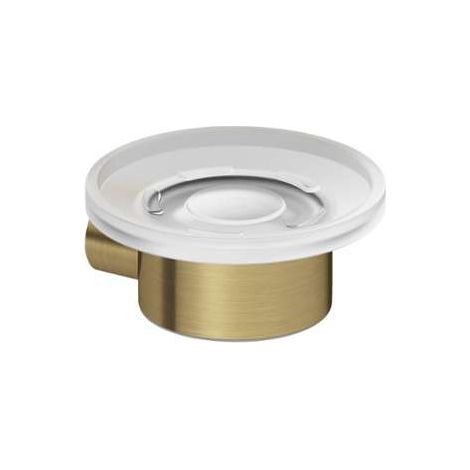 - VELA R Porte-savon en verre transparent, finition or brossé (1/2)