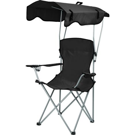 Chaise pliante avec pare soleil sunrise noir (1/5)