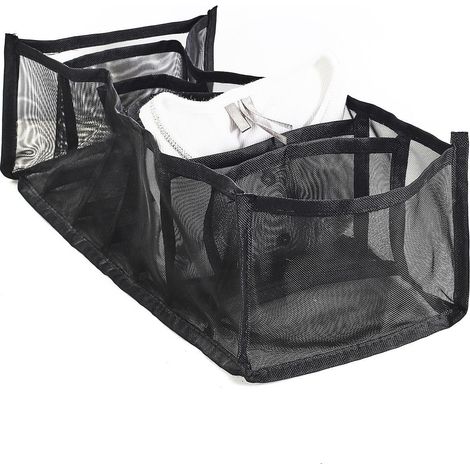 Organizador para cajón de ropa interior, negro, 7 compartimentos (1/5)