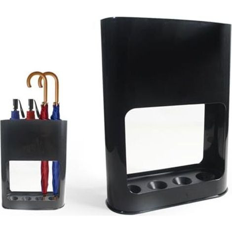 Porte-parapluie, porte-parapluie 4 emplacements, porte-parapluie avec bac d'égouttage amovible, porte-parapluie en plastique pour parapluies longs/courts étagère de rangement intérieu (1/5)