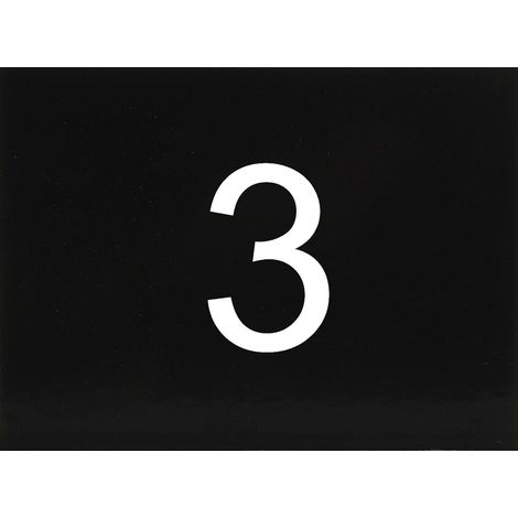 Nummernschild selbstklebend, 40 x 30 mm, Type 3, Kunststoff schwarz glänzend