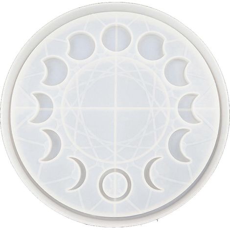 Stern-Mond-Uhr-Zifferblatt-Kristall-Epoxidharzform, Mondfinsternis-Mondphasen-Ornamentplatte, Silikonform, DIY-Bastelwerkzeug