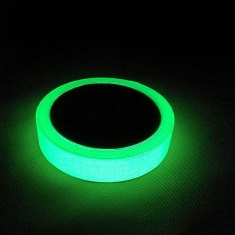 1CM5M Glow in the Dark Tape, Ruban Adhésif Autocollant, Ruban Phosphorescent, Fluorescente Nuit Autocollant, Amovible, Imperméable à L'eau, Photoluminescent-Vert Lumineux (1/5)
