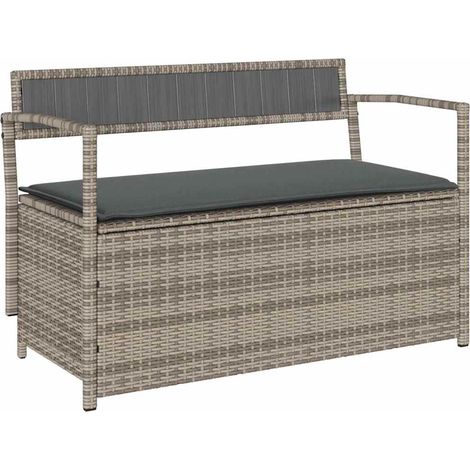 Maison Exclusive - Panca Portaoggetti da Giardino con Cuscino Grigio in Polyrattan