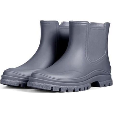 1 paire de bottes de pluie grises pour femme, taille 38, bottes en caoutchouc imperméables, bottes de jardinage antidérapantes