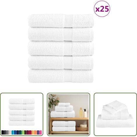 Baumwollhandtuch - Premium Duschtücher SOLUND 25 Stk. Weiß 70x140 cm 600 g/m² (1/5)