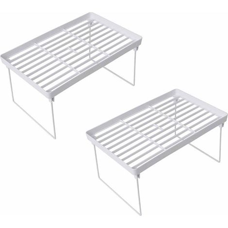 2-teiliges Badezimmerregal, Küchenarbeitsplatten-Organizer, faltbares Regal, ideal für den täglichen Gebrauch, weiß (1/5)