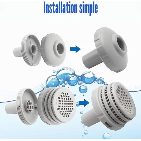 Kit de Connecteur pour Jet d'eau de Piscine, Buse d'entrée, Grille de Sortie, Bouchon de Trou, Raccords 3,2 Cm, Accessoires pour Piscine Hors Sol, Circulation et Filtration de l'eau (1/5)
