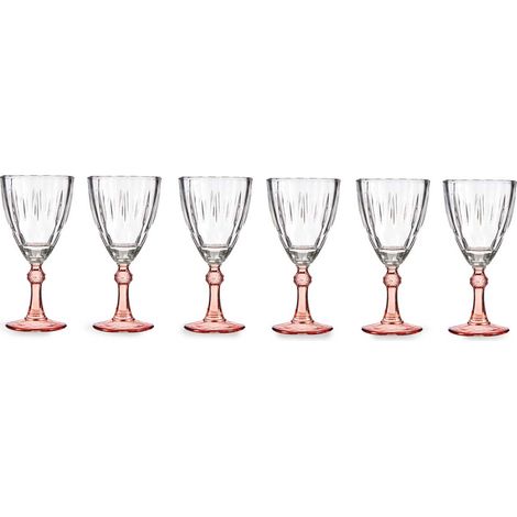 Verre à vin avec pied coloré, 275 ml, lot de 6
