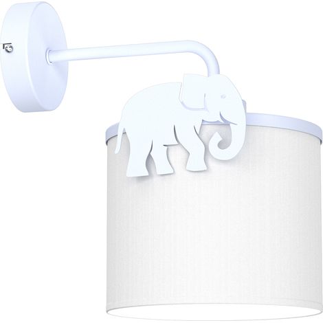 Applique murale Sweet éléphant bleu/blanc E27 Luminex