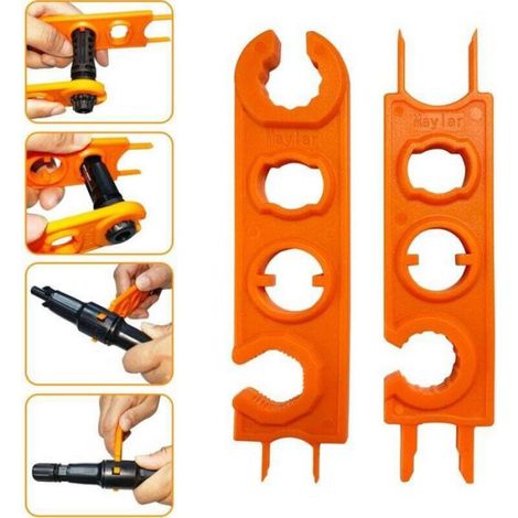 Clé Connecteur Panneau Solaire, Outils Retrait Déconnexion PV, Sertissage, Kit Câble Solaire (2 pièces) (1/4)