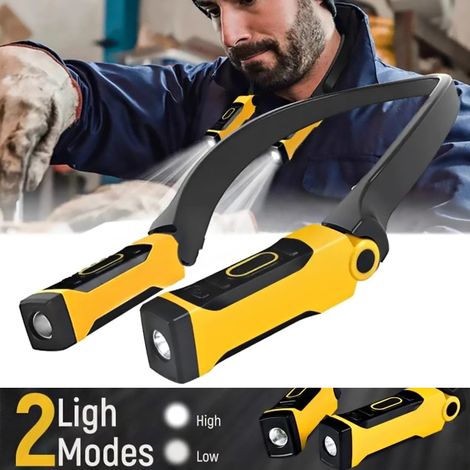 Lampe de travail rechargeable - Lampe torche LED portable d'urgence de 200 lumens avec 2 modes d'éclairage (1/5)