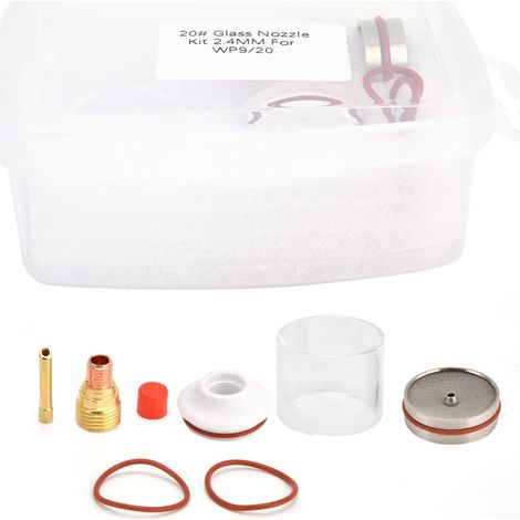 Kit de Rechange pour Chalumeau TIG : Verre Pyrex, Douille et Collet Laiton, Accessoires de Soudage pour WP-9/20 (1/5)