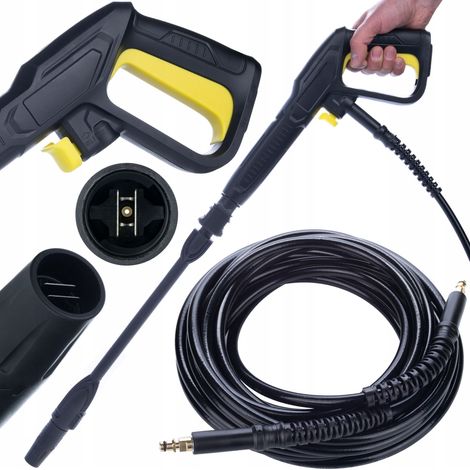Set Pistola e Lancia Vario con Tubo Alta Pressione 8m – Compatibile con Idropulitrice Kärcher K2-K7  Sistema Click Connect  Materiali Resistenti