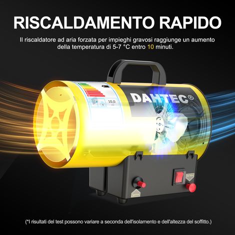 Riscaldatore Mobile a Gas 10 kW - Cannone Termico - Termoventilatore a Gas - Riscaldamento Radiante - Accensione Piezoelettrica - per Cantieri, Officina, Serra [Classe di efficienza energetica A] (1/5)
