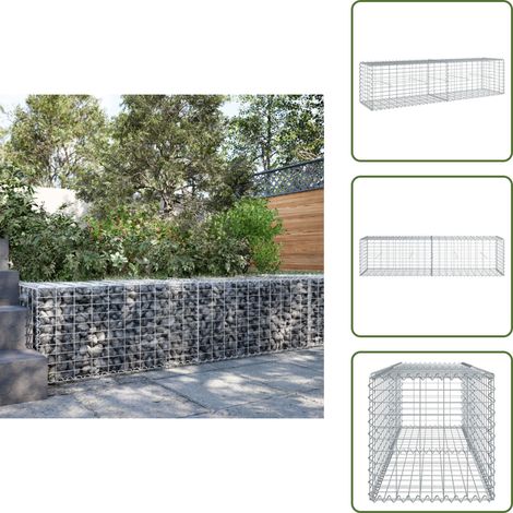 vidaXL Panier gabion avec couvercle 200x50x50 cm fer galvanisé (1/5)