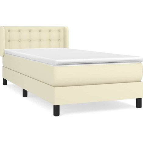 Maison Exclusive - Giroletto a Molle con Materasso Crema 90x200 cm in Similpelle (1/5)