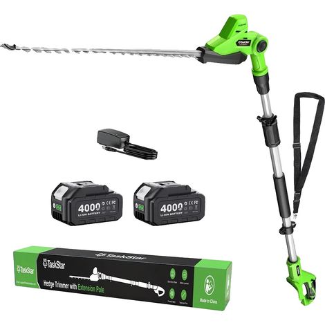 Taille-haie, sans fil, lames à double action, avec batterie 2 de 4.0Ah, 100V-240V prise EU (1/2)