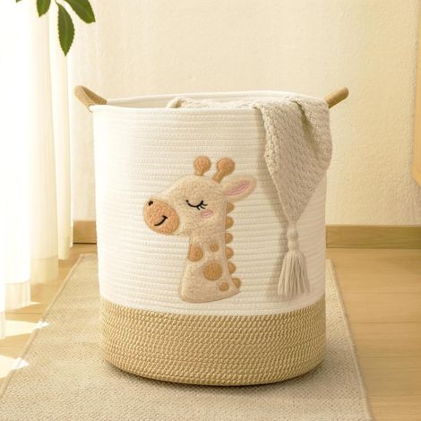 Grand Panier a Linge Enfant, Panier de Rangement Bebe, 45X38Cm Large Laundry Basket, Grande Corbeille Paniere a Linge Sale Pliable, Pour Vêtements, Jouets, Linge, Salon, Chambre, La Salle De Bain (1/5)
