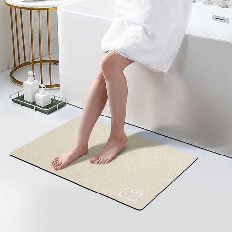 Tappetino da bagno in terra diatomacea, ultra assorbente, antiscivolo, ad asciugatura rapida, sottile e ideale per l'uso sotto le porte, davanti alla vasca da bagno, alla doccia o al lavandino. Dimens