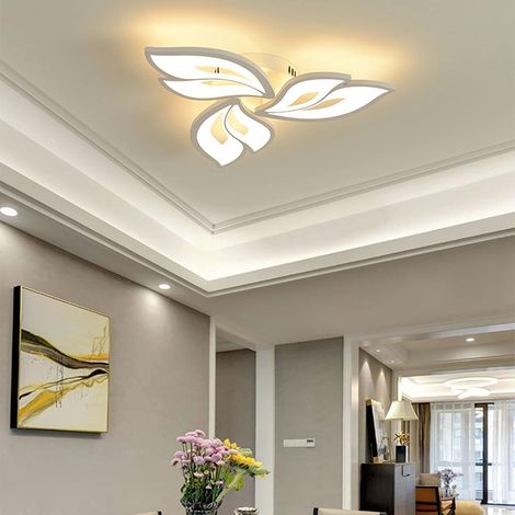 Modern Leaf Shape Chandelier LED Dimmable Ceiling Light for Living Room Bedroom Lighting Industrial Chandeliers Lights for Hallway Kitchen Bathroom,Chrome 6010.5cm (1/5)