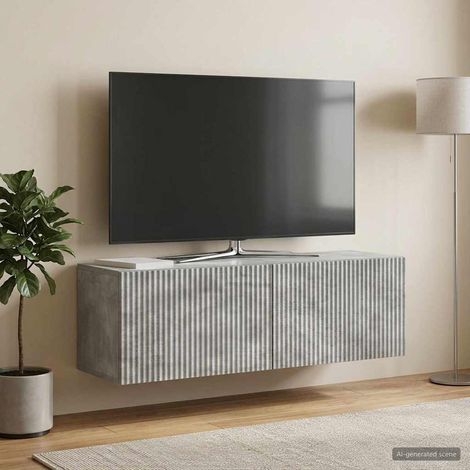 vidaXL Wall-Mounted TV Cabinet 98 x 31 x 30 cm Concrete Grey (1/5)