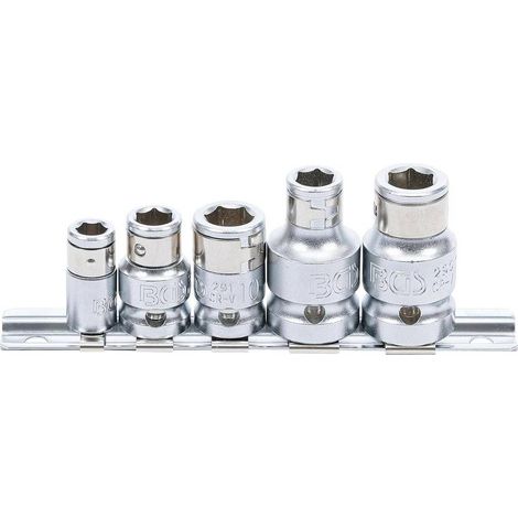 Jeu d'Adaptateurs à Embout 5 pcs - 6,3 mm/10 mm/12,5 mm - Bille de Retenue, Polyvalent et Pratique - D-Work (1/5)