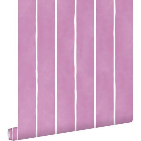 papier peint rayé violet et blanc  - ESTAhome (1/5)