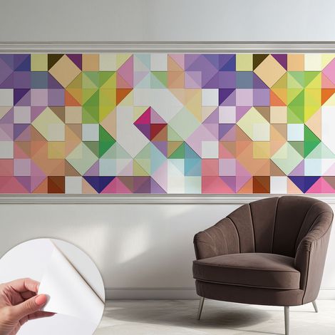 Fotomurale adesivo - parete decorativa - decorazione casa - stile moderno parete - Forme colorate 250x104 cm (1/5)