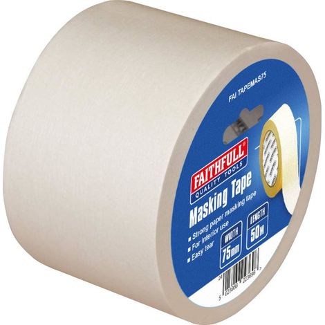 Faithfull 00527550TB Masking Tape 75mm x 50m FAITAPEMAS75