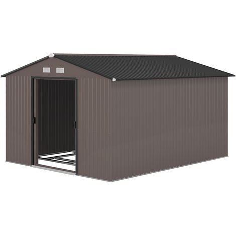 Casetta da Giardino Acciaio 2 Porte Scorrevoli 4 Prese d'Aria 322x277x192 cm (1/5)